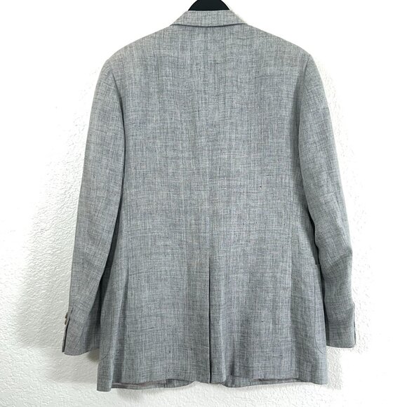Pull Pal Zileri 100% Linen 3 Button Blazer in Light Grey Heather Men's Size 42R - Picture 7 of 12